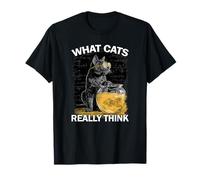 What Cats Really Think Line Art Illustration T-Shirt