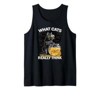 What Cats Really Think Line Art Illustration Tank Top