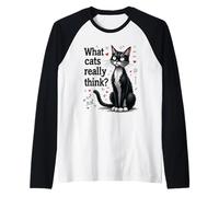 What Cats Really Think Raglan Baseball Tee