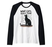 What Cats Really Think Raglan Baseball Tee