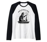 What Cats Really Think Raglan Baseball Tee