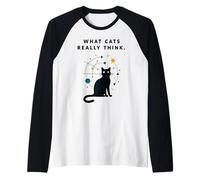 What Cats Really Think Raglan Baseball Tee