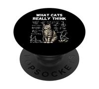 What Cats Really Think Smart Cat Science Nerd Humor PopSockets Adhesive PopGrip