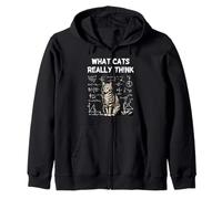 What Cats Really Think Smart Cat Science Nerd Humor Zip Hoodie