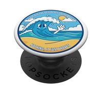 What Did the Ocean Say to Beach It Waves Funny Dad Joke Pun PopSockets Adhesive PopGrip