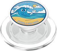 What Did the Ocean Say to Beach It Waves Funny Dad Joke Pun PopSockets PopGrip for MagSafe