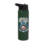 What Do Sea Monsters Eat for Lunch Fish and Ships Stainless Steel Insulated Water Bottle