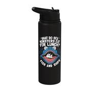What Do Sea Monsters Eat for Lunch Fish and Ships Stainless Steel Insulated Water Bottle