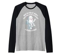 What Do You Get When A Ghost Goes to The Bathroom Raglan Baseball Tee
