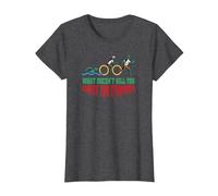 What Doen´t Kill You Makes You Stronger Triathlon Zombie T-Shirt, Women, Dark Heather Grey, XX-Large