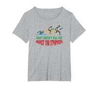 What Doen´t Kill You Makes You Stronger Triathlon Zombie T-Shirt, Women's Plus, Heather Grey, 3X
