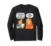 What Does He Want Meow - Funny Cat Pun Design Long Sleeve T-Shirt