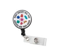 What Doesn't Kill You Mutates and Tries Again Badge Reel Microbiologist Badge Holder for Epidemiologist Science Lover Science Humor Gift (Tries Again BR3)