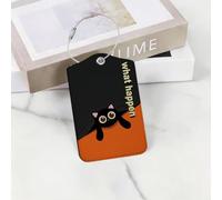 What Happened Cute Cat Durable Luggage Tags for Suitcases, Kitty Leather Luggage Tag with Privacy Name Id Label and Stainless Steel Loop, Travel Essentials for Travel Bag Suitcase