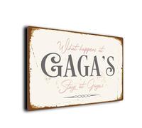 What Happens at Gaga's Stays at Gaga's Sign | Durable Aluminium Composite Plaque | Weatherproof UV Print | Ideal Grandparent Gift