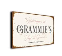 What Happens at Grammie's Stays at Grammie's Sign | Durable Aluminium Composite Plaque | Weatherproof UV Print | Ideal Grandparent Gift