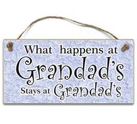 What happens at Grandad's stays at Grandad's,Wooden Fathers day christmas birthday gift plaque