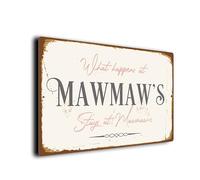 What Happens at Mawmaw's Stays at Mawmaw's Sign | Durable Aluminium Composite Plaque | Weatherproof UV Print | Ideal Grandparent Gift