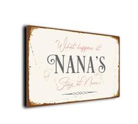 What Happens at Nana's Stays at Nana's Sign | Durable Aluminium Composite Plaque | Weatherproof UV Print | Ideal Grandparent Gift
