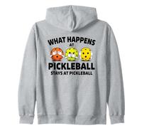 What Happens At Pickleball Funny Paddleball Player Men Women Zip Hoodie