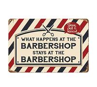 what happens at the barbershop stays at the barbershop metal tin sign for Bar Cafe Garage Wall Decor Retro Vintage 20 X 30 cm