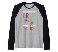 What Happens At The Crop Stays At The Crop Scrap Booking Raglan Baseball Tee