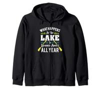 What Happens At The Lake Is Laughed About All Year Fun Lake Zip Hoodie