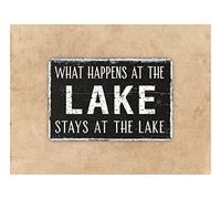 What Happens At The Lake Stays At The Lake Sign, Inspired Novelty Sign, Housewarming Gift, Funny Vintage Metal Sign Poster 8X12 Inches