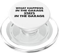 What Happens In The Garage Stays In The Garage Funny Car Pun PopSockets PopGrip for MagSafe