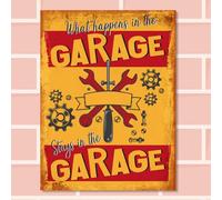 What Happens In The GARAGE Stays In The GARAGE Metal Sign Man Cave Bar Pub Plaque