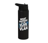 What Happens in The VLAN - Funny Network Engineering VLAN Stainless Steel Insulated Water Bottle
