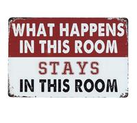 What Happens In This Room Stays In This Room Metal Decor Antique Decorations Knowledge Kitchen For Home Happiness Tin Signs Room Signs Man Cave Wall Decor 8x12 Inch