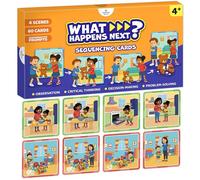 What Happens Next Sequencing Cards for Speech Therapy - 60 Illustrated Sequence Cards for Kids Ages 4+ - Speech & Language Therapy Materials - Vocabulary, Articulation & Sentence Building Game