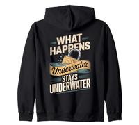What Happens Underwater Stays Underwater Scuba Diving Zip Hoodie