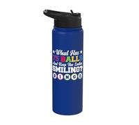 What Has 75 Balls and Keep The Ladies Smiling Bingo Stainless Steel Insulated Water Bottle
