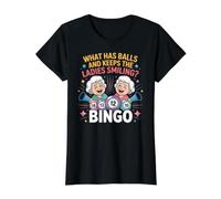 What Has Balls and Keeps The Ladies Smiling Bingo Value Graphic T-Shirt, Women, Black, M