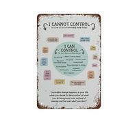 What I Can and Cannot Control Poster Therapy Office Decor Calming Down Corner 5.5x8inch Wall Decor Retro Art Tin Sign Funny Decorations for Home Bar Pub Cafe Farm Room Metal Poster