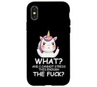 What & I Cannot Stress This Enough The Fck Sign Fuck Unicorn Case for iPhone X/XS
