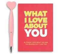 What I Love About You Book, Romantic Fill-in-the-Blank Journal for Couples, 30 Reasons I Love You Gift with Heart Pen, Anniversary and Valentine's Day Present for Him or Her, Portable Love Note Diary