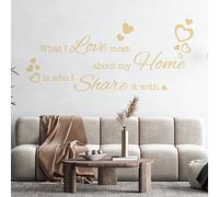 What I Love Most About My Home is who I Share it with - Family Quote Decal Wall Art Sticker [Medium] [Cream]
