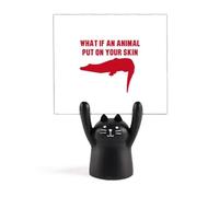 What If an Animal Put On Your Skin Memo Holder Cartoon Black Cat Stand Decoration