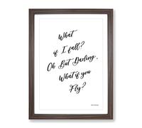 What If I Fall Typography Quote Framed Print | A3 Walnut Framed Wall Art | Ready to Hang | Modern Positive Affirmations Picture | Living Room Bedroom Lounge Office