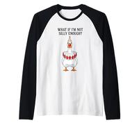 What if I'm not Silly Enough Clown Goose Cartoon Raglan Baseball Tee