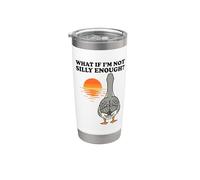 What If I'm Not Silly Enough Funny Goose Retro Sunset Stainless Steel Insulated Tumbler