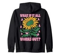 What If It All Works Out Retro Floral Inspirational Zip Hoodie