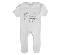 What if You Woke up with only The Things You thanked God for Religious Faith Quote [FHSVG] Baby Romper Jumpsuit with feet, 0-3 Months, White