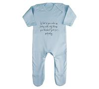 What if You Woke up with only The Things You thanked God for Religious Faith Quote [FHSVG] Baby Romper Jumpsuit with feet, 0-3 Months, Pastel Blue