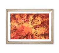 What in the World in Abstract Framed Print | A2 Oak Framed Wall Art | Ready to Hang | Abstract Map Picture | Living Room Bedroom Lounge Office