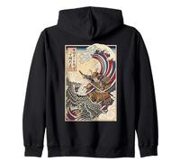 What Is A Kilometer Eagle Japanese Wave Ukiyo-e Zip Hoodie