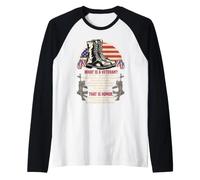 What is A Veteran that is Honor Veterans Day Patriotic US Raglan Baseball Tee